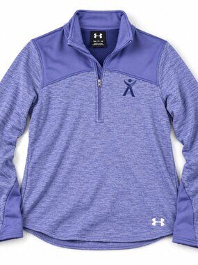 Under Armour Womens M 1/4 Zip Pullover Purple Heather Long Sleeve Athletic Top